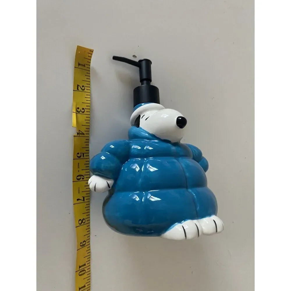 Peanuts Snoopy Soap Lotion Dispenser Blue Quilted Puffer‎ Puffy Jacket NEW